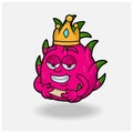 Love struck expression with Dragon Fruit Crown Mascot Character Cartoon Royalty Free Stock Photo