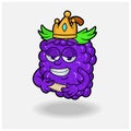 Love struck expression with Grape Fruit Crown Mascot Character Cartoon Royalty Free Stock Photo