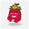 Love struck expression with Raspberry Fruit Crown Mascot Character Cartoon Royalty Free Stock Photo