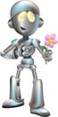 love struck robot with flower Royalty Free Stock Photo