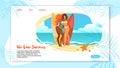 We Love Summer Horizontal Banner with Sexy Girls Royalty Free Stock Photo