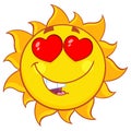 Love Sun Cartoon Mascot Character. Vector Illustration Royalty Free Stock Photo