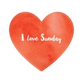 Love Sunday text on red heart