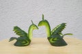 Love Swans made out of cucumber