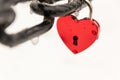 Love for sweethearts and relation memory in form of a lock as symbol for love, romance, eternity and endless love for couples