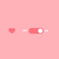 Love switcher. Romantic ON-OFF toggle switch. Valentine Day activate