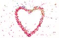 Love symbol heart of pink glitter