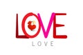 Love Symbol with Kissing Birds Valentine Card Design