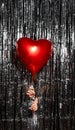 Love symbol. Party tinsel decoration. Heart Balloon. Happy St. Valentine's day.