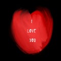 Love symbol red heart illustration abstract shape on black background Royalty Free Stock Photo
