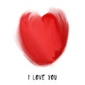 Love symbol red heart illustration abstract shape on white background Royalty Free Stock Photo