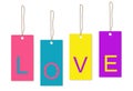 Love tag white background Royalty Free Stock Photo