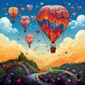 Love Takes Flight: Balloon Ride for the Dreamers Royalty Free Stock Photo
