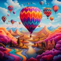 Love Takes Flight: Balloon Ride for the Dreamers Royalty Free Stock Photo