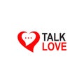 Love talk icon logo design template