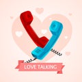 Love Talk Old Phone Concept. Vector