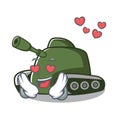 In love tank mascot cartoon style Royalty Free Stock Photo