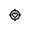 Love target icon. Arrow goal sign Royalty Free Stock Photo