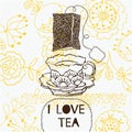Love tea background Royalty Free Stock Photo