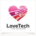 Love Tech Logo Design Template Inspiration
