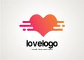 Love Tech Logo Template Design Vector