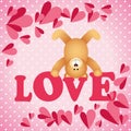 Love teddy bear on a background