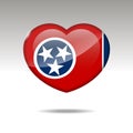 Love Tennesee state symbol. Heart flag icon. Royalty Free Stock Photo