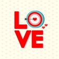 Love text with arrow targe . Royalty Free Stock Photo