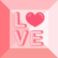 Love text with arrow targe for Happy Valentines day Royalty Free Stock Photo