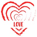Love text blood heart design grunge background