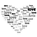 Love text in heart shape Royalty Free Stock Photo