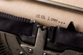 With love - text message on the typewriter close-up