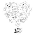 cute icon love vector pattern. Design print background image