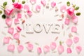 Love theme with rose petals Royalty Free Stock Photo