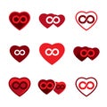 Love theme vector icons set, infinite love idea, conceptual