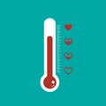 Love thermometer for Valentines Day icon Royalty Free Stock Photo