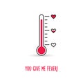 Love thermometer. You give me fever illustration Royalty Free Stock Photo