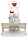 Love thinking embracing couple Royalty Free Stock Photo