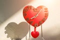 Love and time, heart shaped of clock decor at home