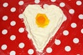 The love to bake it! egg yolk on heart flour