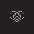 love to read outlines simple book icon vector Royalty Free Stock Photo