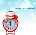 Love to travel! Heart clock