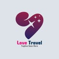 Love Travel awesome simple creative logo template design