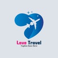 Love Travel awesome simple creative logo template design