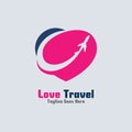 Love Travel awesome simple creative logo template design