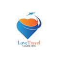 Love Travel logo vector icon design template Royalty Free Stock Photo