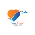 Love Travel logo vector icon design template Royalty Free Stock Photo