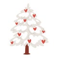 Love tree Christmas New Year vector heart icons ornament star xmas gift design holiday Valentine day celebration winter