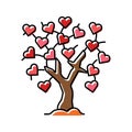 love tree color icon vector illustration Royalty Free Stock Photo