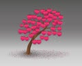 Love tree having heart shapes